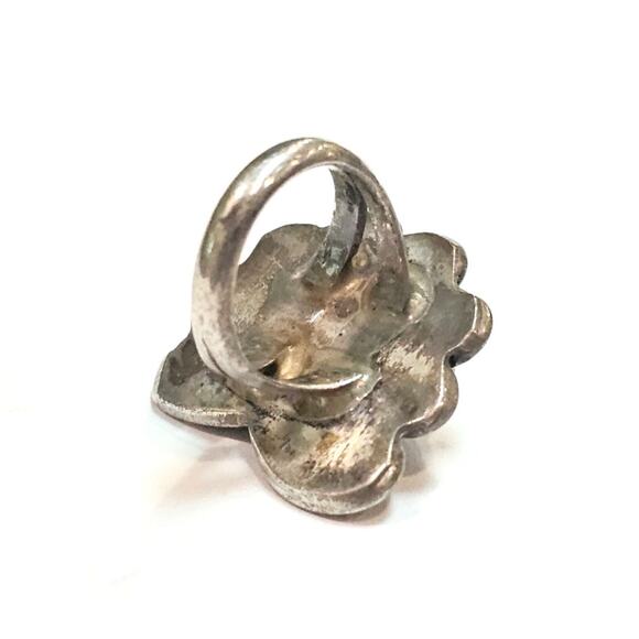 Vintage Sterling Silver Deep Blue Turquoise Ring - Southwestern Style, Size 3.5 - Picture 3 of 3